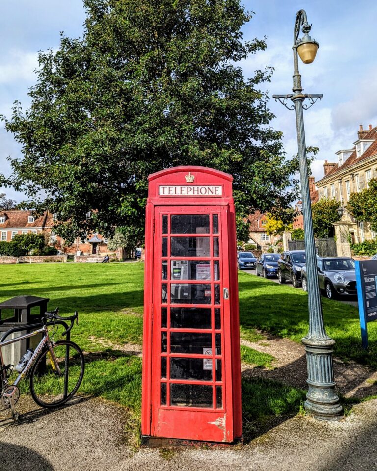 A red phone booth